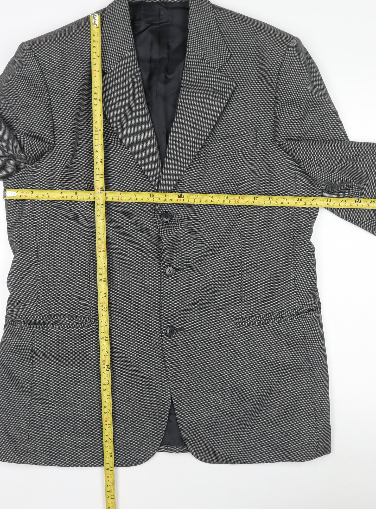 Savoy Taylors Guild Men's Grey Wool Blazer 42R Classic Notch Lapel Jacket