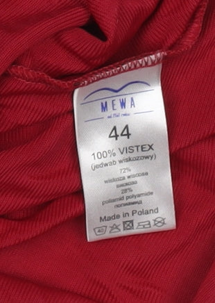 Mewa Women Red Size 16 Chemise Nightshirt 3/4 Sleeve Viscose