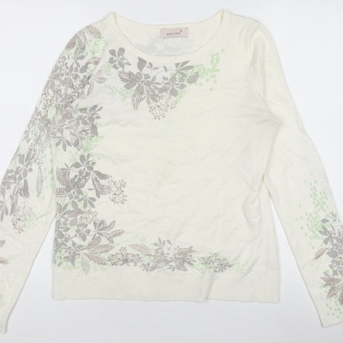 Marks and Spencer Per Una Women’s Ivory Floral Acrylic Jumper M