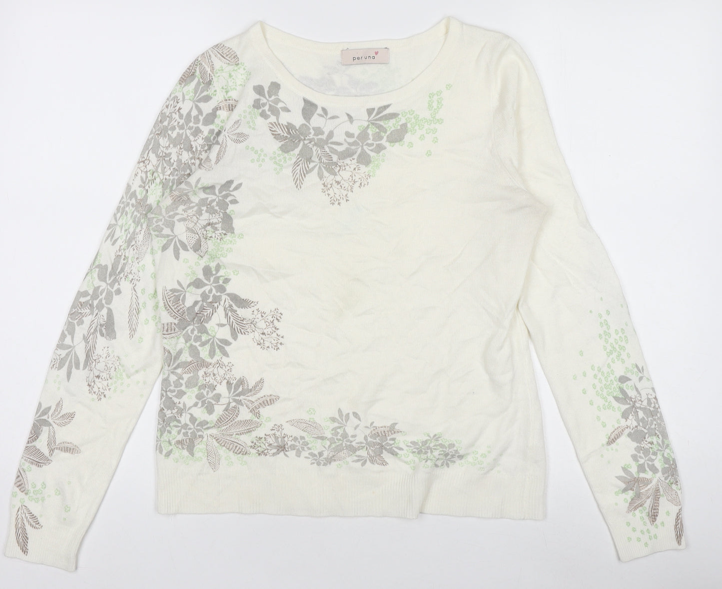 Marks and Spencer Per Una Women’s Ivory Floral Acrylic Jumper M