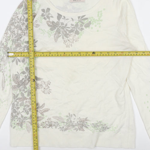 Marks and Spencer Per Una Women’s Ivory Floral Acrylic Jumper M