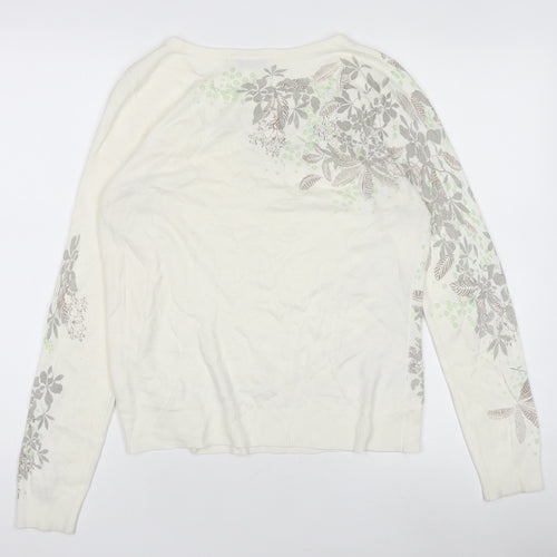 Marks and Spencer Per Una Women’s Ivory Floral Acrylic Jumper M