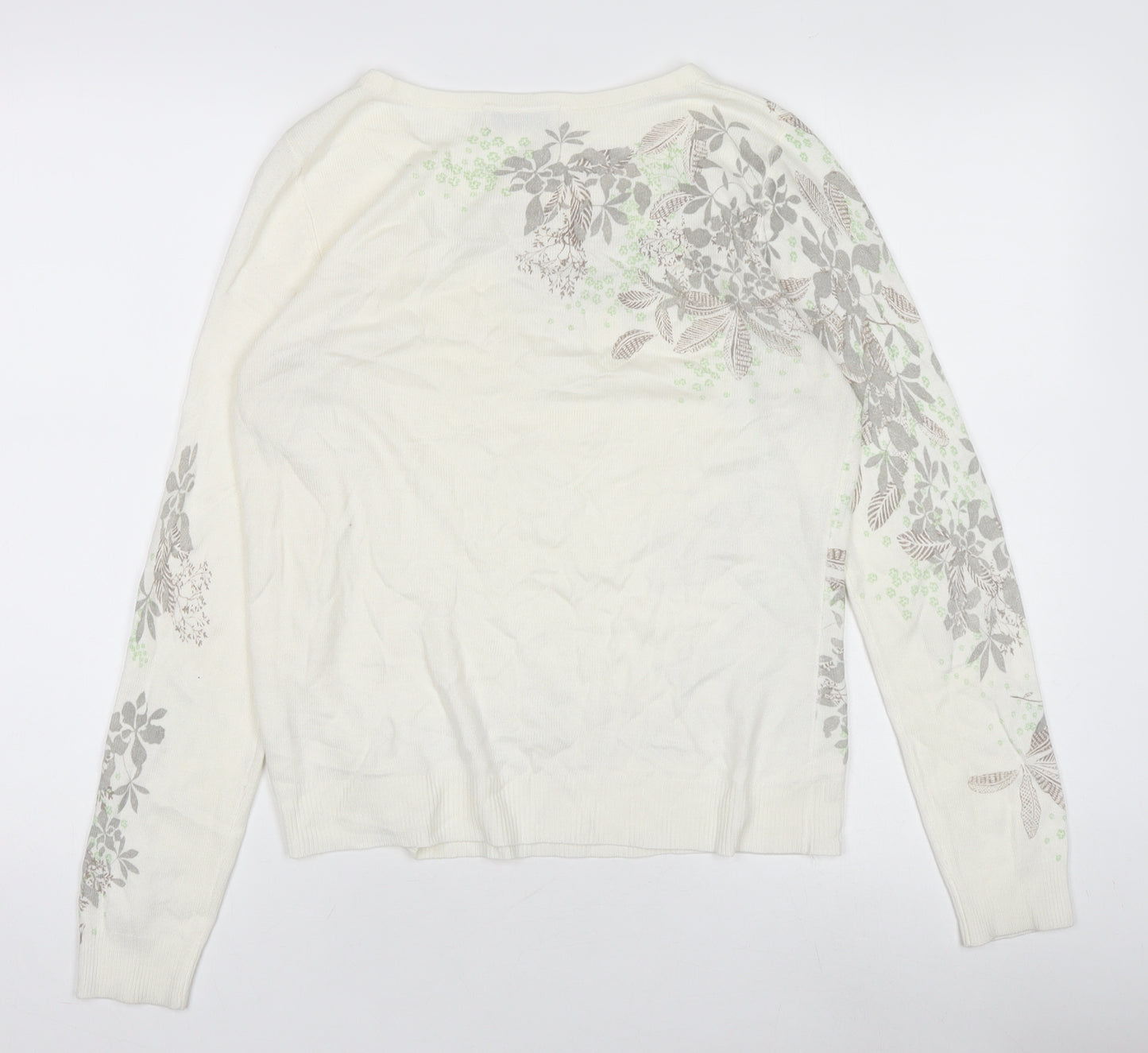 Marks and Spencer Per Una Women’s Ivory Floral Acrylic Jumper M