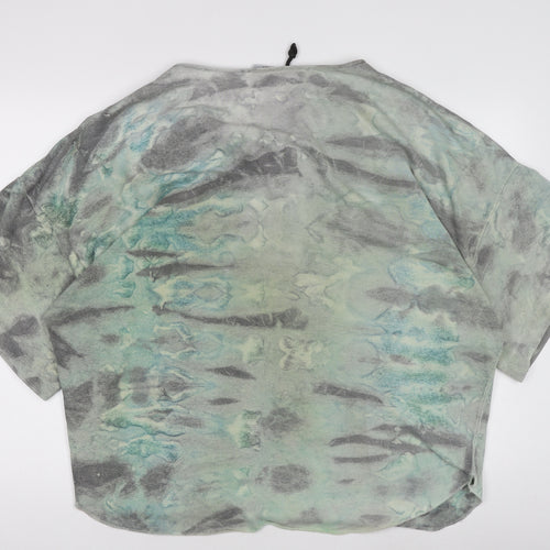 HotBodz USA Men’s Multicoloured Oversized Tie-Dye Lace V-Neck T-Shirt XL