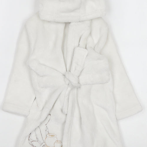 Tu Disney Classic Pooh White Fleece Hooded Baby Robe 9-12 Months