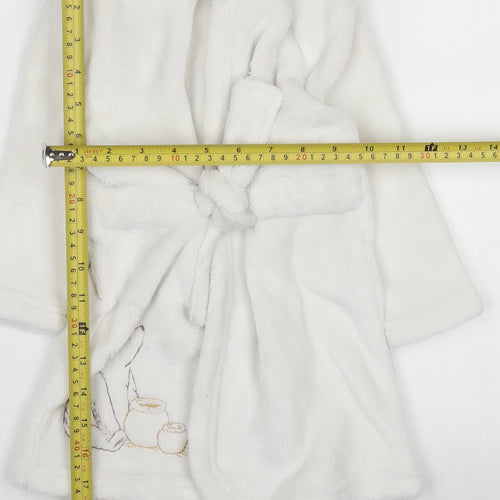 Tu Disney Classic Pooh White Fleece Hooded Baby Robe 9-12 Months