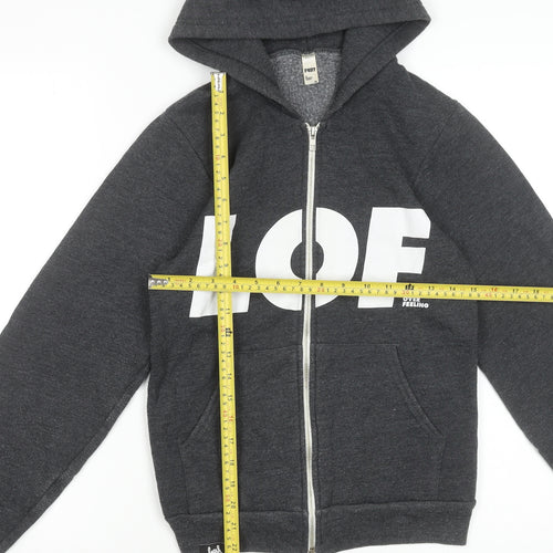 American Apparel Women Dark Grey Full Zip Hoodie XS Cotton Blend