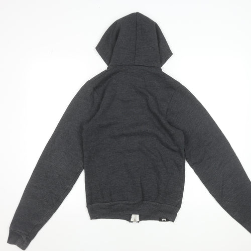 American Apparel Women Dark Grey Full Zip Hoodie XS Cotton Blend