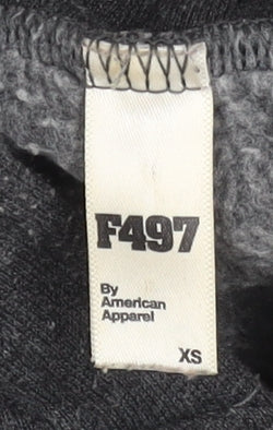 American Apparel Women Dark Grey Full Zip Hoodie XS Cotton Blend