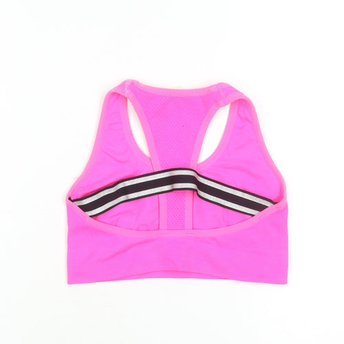Puma Womens Pink Racerback Slim Fit Sports Bra Top Size S