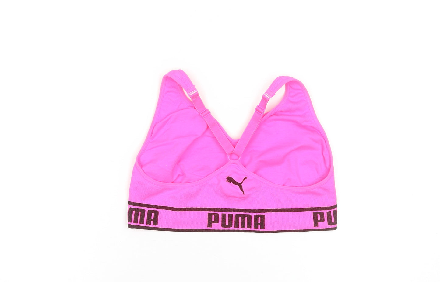 PUMA Womens Pink Racerback Sports Bra Large Nylon Blend