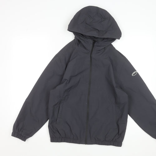 Zara Boys Grey Hooded Windbreaker Jacket 11-12 Years Full Zip Lightweight