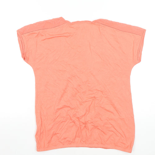 Per Una Women’s Orange Embroidered Scoop Neck T-Shirt Size 12