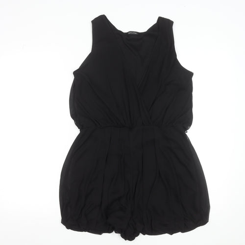 Evita Women’s Black Size 12 Sleeveless Chiffon Playsuit