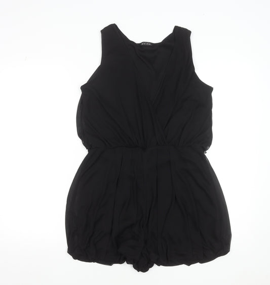 Evita Women’s Black Size 12 Sleeveless Chiffon Playsuit