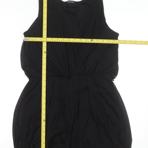 Evita Women’s Black Size 12 Sleeveless Chiffon Playsuit
