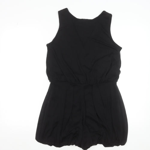 Evita Women’s Black Size 12 Sleeveless Chiffon Playsuit