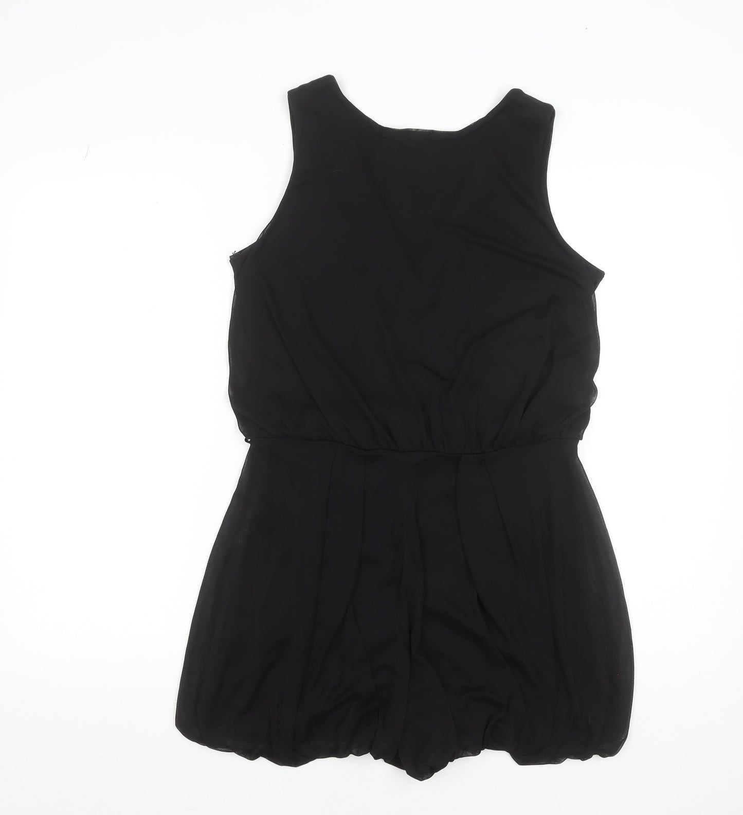 Evita Women’s Black Size 12 Sleeveless Chiffon Playsuit