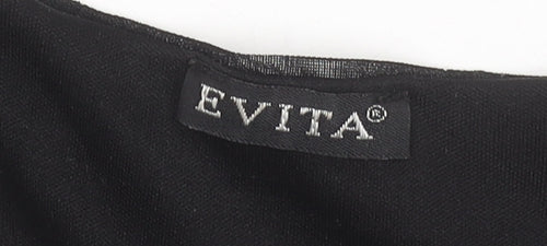 Evita Women’s Black Size 12 Sleeveless Chiffon Playsuit