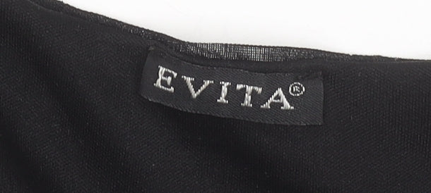 Evita Women’s Black Size 12 Sleeveless Chiffon Playsuit