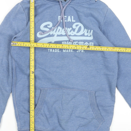 Superdry Men's Blue Pullover Hoodie Size S Vintage Logo Sweatshirt