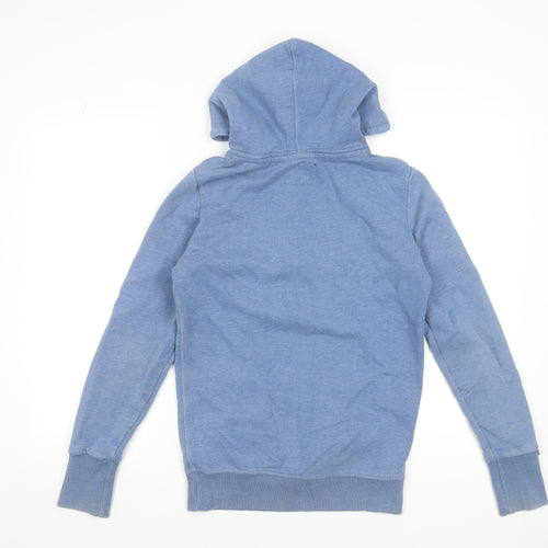 Superdry Men's Blue Pullover Hoodie Size S Vintage Logo Sweatshirt