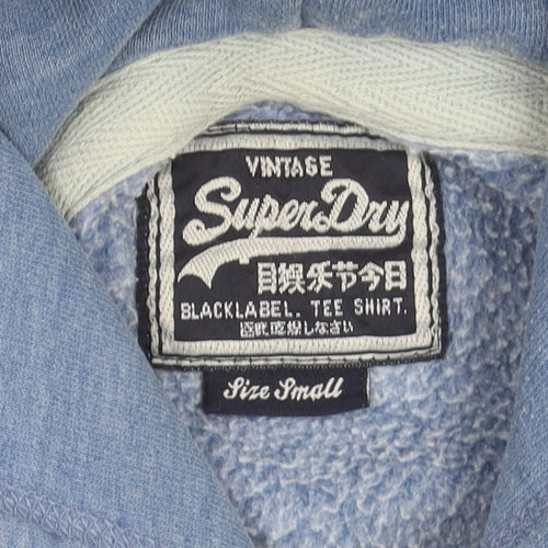 Superdry Men's Blue Pullover Hoodie Size S Vintage Logo Sweatshirt