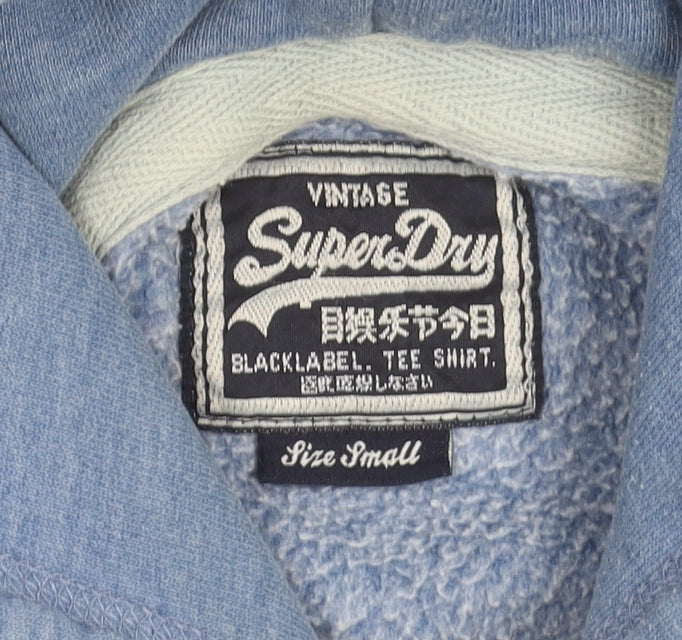 Superdry Men's Blue Pullover Hoodie Size S Vintage Logo Sweatshirt