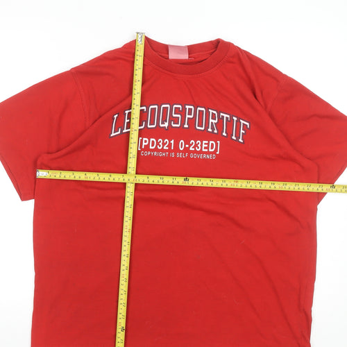 Le Coq Sportif Men's Red Logo Graphic T-Shirt Size L