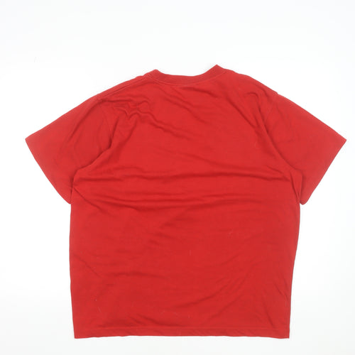 Le Coq Sportif Men's Red Logo Graphic T-Shirt Size L