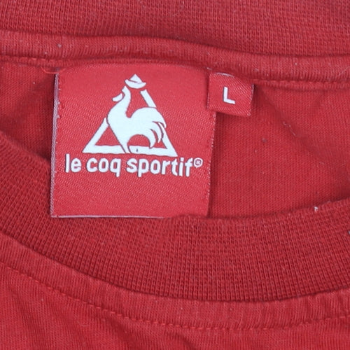 Le Coq Sportif Men's Red Logo Graphic T-Shirt Size L