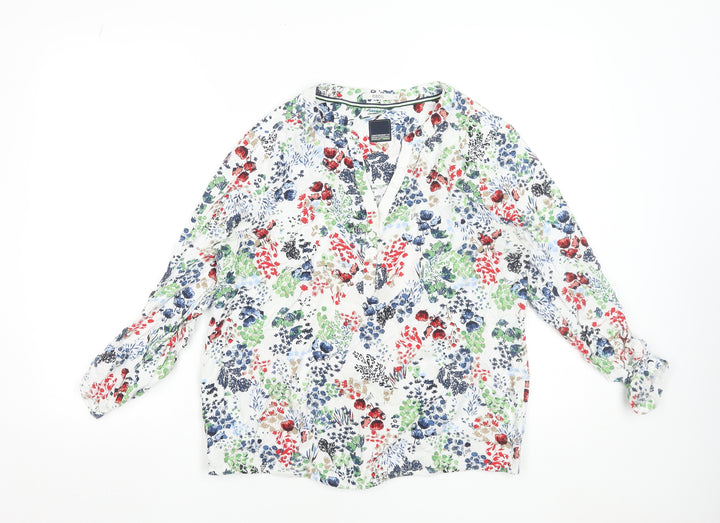 CECIL Womens Multicoloured Floral Tunic Blouse Size L Viscose