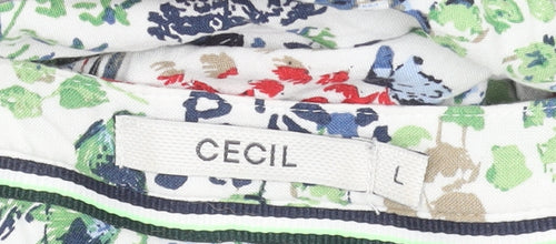 CECIL Womens Multicoloured Floral Tunic Blouse Size L Viscose