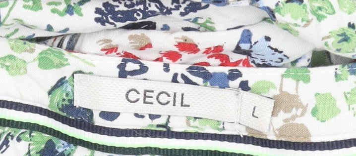 CECIL Womens Multicoloured Floral Tunic Blouse Size L Viscose