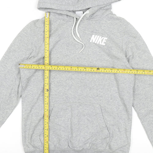 Nike Women’s Grey Pullover Hoodie Small Cotton Blend Logo Sweatshirt