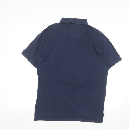 Original Penguin Mens Blue Slim Fit Cotton Polo Shirt L