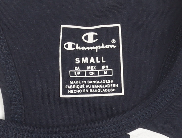 Champion Women's Black Racerback Sports Bra Small Logo Print Activewear