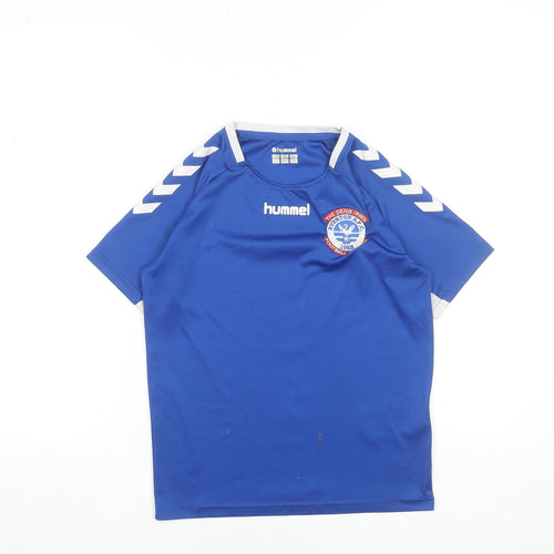 Hummel Boys Blue Football Jersey Top 12 Years Lightweight Sports Tee