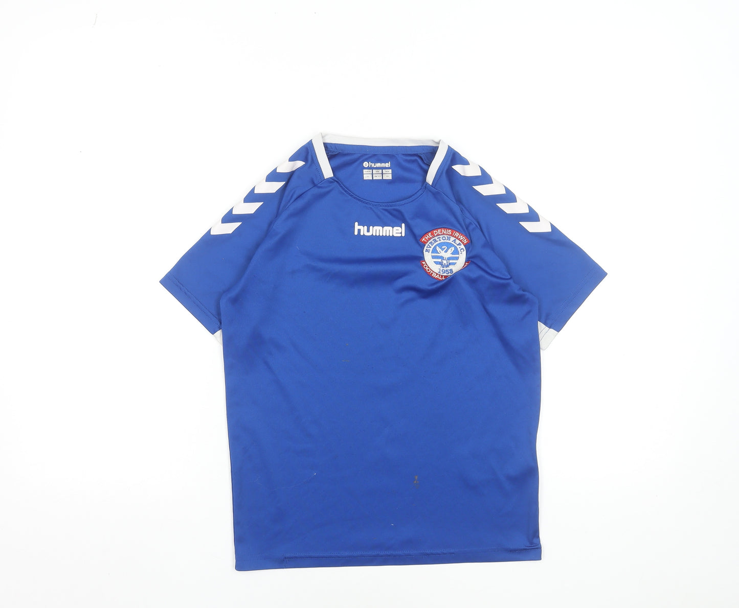 Hummel Boys Blue Football Jersey Top 12 Years Lightweight Sports Tee