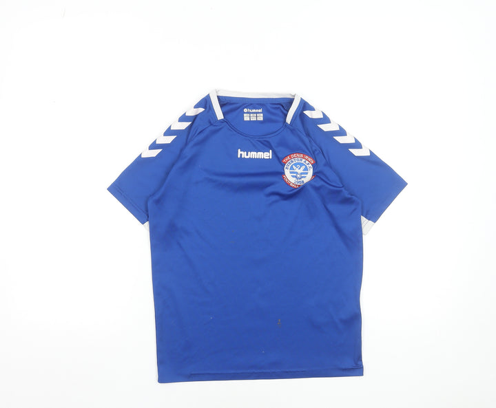 Hummel Boys Blue Football Jersey Top 12 Years Lightweight Sports Tee