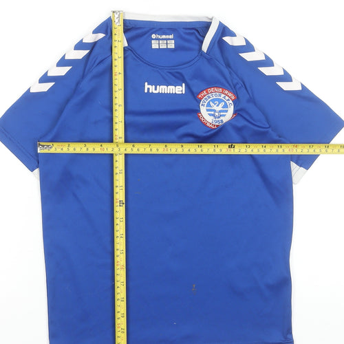 Hummel Boys Blue Football Jersey Top 12 Years Lightweight Sports Tee