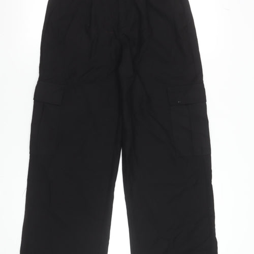 Pull & Bear Women's Black Cargo Trousers Size S Polyester Viscose