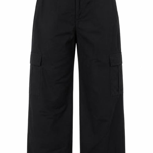 Pull&Bear Women's Black Cargo Trousers Size S Polyester Viscose