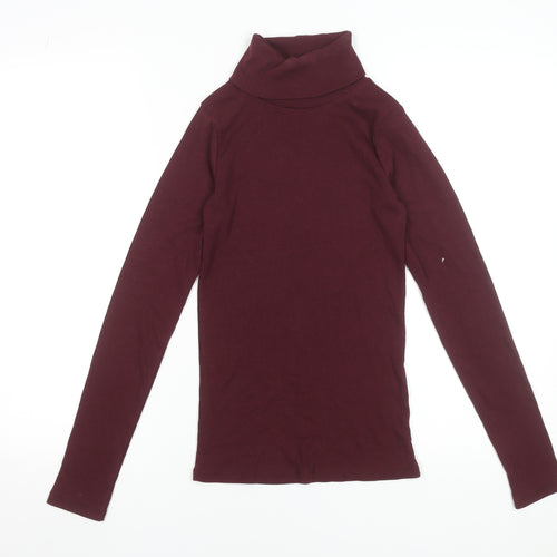 New Look Women’s Red Roll Neck Slim Fit Long Sleeve Top Size 6