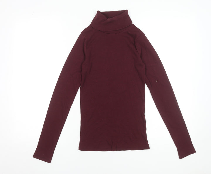 New Look Women’s Red Roll Neck Slim Fit Long Sleeve Top Size 6