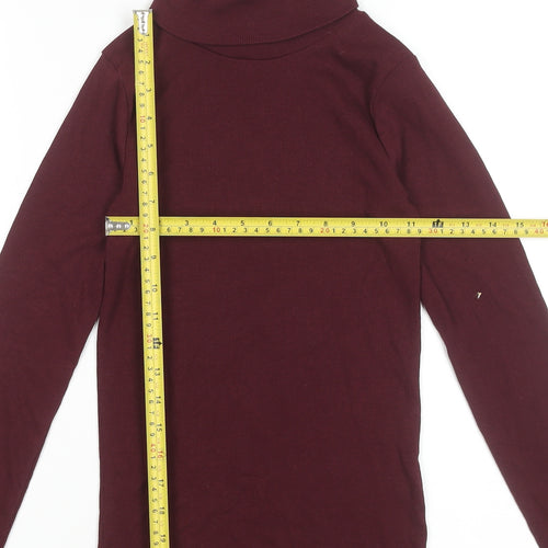 New Look Women’s Red Roll Neck Slim Fit Long Sleeve Top Size 6