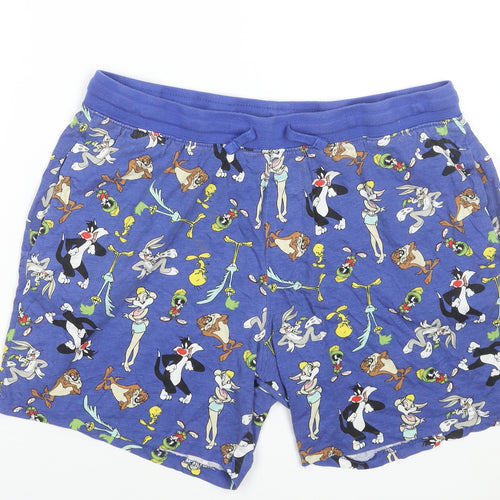 Warner Bros Mens Blue Looney Tunes Cartoon Print Sweat Shorts XL
