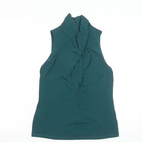 Star by Julien Macdonald Women’s Green High Neck Sleeveless Wrap Blouse Size 12