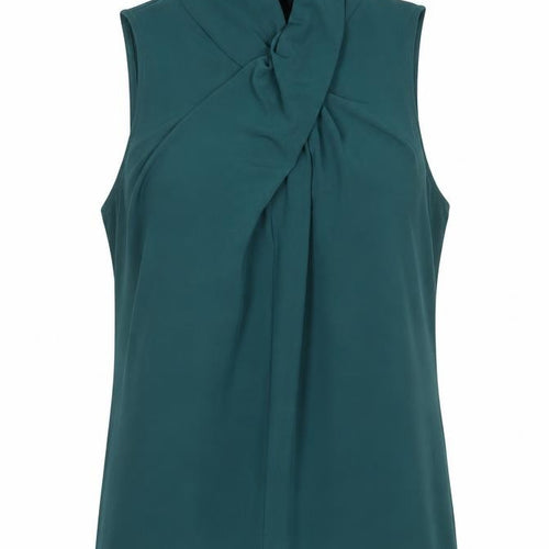 Star by Julien Macdonald Women’s Green High Neck Sleeveless Wrap Blouse Size 12