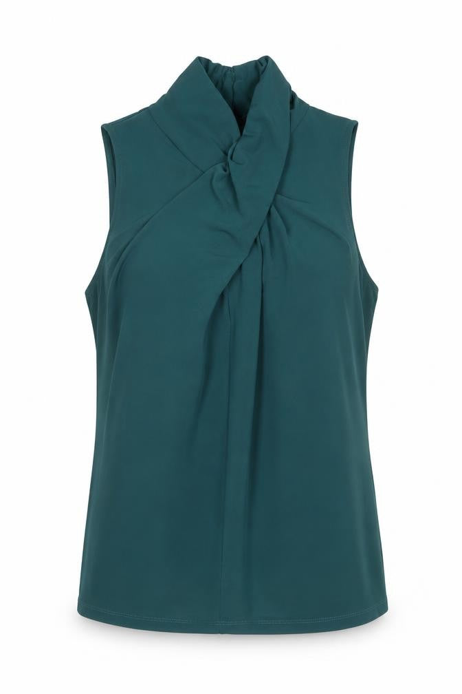 Star by Julien Macdonald Women’s Green High Neck Sleeveless Wrap Blouse Size 12